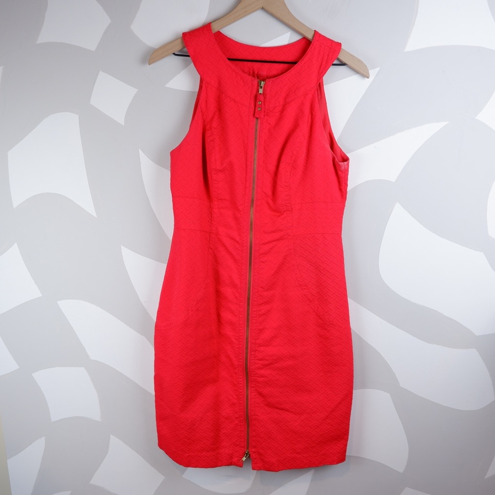 Muse Red Zipper-Front Dress | 10